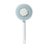 Boule de bain tournesol super douce, brosse de bain 2 en 1 avec long manche, brosse télescopique double face pour le dos, brosse de douche pour le corps, brosses de nettoyage pour homme et femme (bleu
