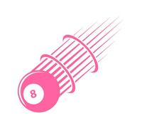 Boule de billard numéro 8 avec effet de mouvement, dessin animé, art plat, modifiable Stickers muraux 42x46.2cm Culture du tatouage Rose