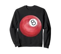 Boule de Billard Peinte à la Main Rouge 8 Boules Sweatshirt