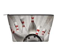 Boule De Bowling Sport Vintage, Trousse de Toilette Trousse de Maquillage Sac à cosmétiques Trousse de Toilette de Voyage Portable