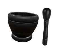 Boule De Broyage De Sel Pour Épices Avec Pilon Manuel,noir | construit en plastique PP, large bouche, facile à nettoyer, peut être utilisé pour la vinaigrette et les condiments