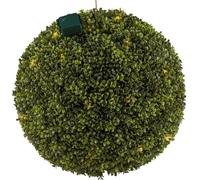 Boule de buis Ø 45 cm avec 45 LED, 3 piles AA, résistante aux UV, minuterie 6h