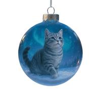 Boule de chat pour arbre de Noël,décoration saisonnière des animaux - pendentif d'arbre de Noël avec chat | Pour la maison salon, voiture, miroir, fenêtre, mur, bureau,