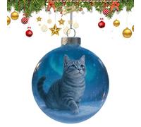 Boule de chat pour Noël, décorations de Noël, décoration de Noël avec chat, pour hiver, intérieur, maison, salon, voiture, miroir, fenêtre, mur, école, bureau