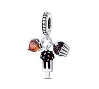 Boule de chocolat trois pièces, breloque de bracelet en perles, convient aux bracelets de 3 mm à 4,5 mm