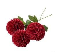 Boule de chrysanthème pour décoration de la maison, fleur artificielle réaliste pour espaces élégants (rouge)