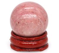 Boule De Clip En Pierre Naturelle Des 7 Chakras,Globe Poli,Décoration De La Maison,Cadeaux Exquis Souvenirs,30mm - Type Pink Rhodonite-5 Pcs