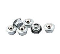 Boule de convoyeur boule droite de précision, Roulement à billes à bride de 15 mm for convoyeur, lot de 6, argent