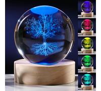 Boule de Cristal 3D en Forme d'arbre de Vie pour Femme - 60 mm - Figurines d'arbre de Vie en Verre - Décoration pour Chambre d'anniversaire - Presse-Papier Souvenir