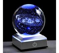 Boule de cristal 3D modèle système solaire 80 mm - Cadeau d'astronomie spatiale Décoration de chambre Cadeau unique pour homme, lui, meilleur anniversaire, papa, enseignant de science, physique