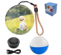 Boule De Cristal 3D,VidéO PersonnaliséE,Album Photo NuméRique 3D Avec éCran Pour TéLéCharger VidéOs Et Photos,Lampe à Ultrasons,SphèRe Personnalisable Couples,Cadeau Souvenir Animaux Compagnie(Blue)