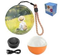 Boule De Cristal 3D,VidéO PersonnaliséE,Album Photo NuméRique 3D Avec éCran Pour TéLéCharger VidéOs Et Photos,Lampe à Ultrasons,SphèRe Personnalisable Couples,Cadeau Souvenir Animaux Compagnie(Orange)