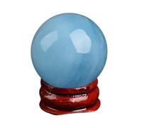 Boule de cristal aigue-marine pour décoration de la maison, figurine pour décoration de table de bureau, orbe de richesse, 40 ~ 45 mm