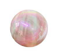 boule de cristal, Ange Aura Rose Quartz boule de cristal sphère cristaux guérison naturels pierre Figurine Reiki(Diameter 65mm)