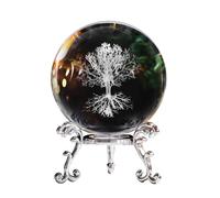 Boule de cristal arbre de vie - Cadeau en verre gravé, boule de cristal 3D, décorations de bureau, décorations de sorcières, cadeaux pour la maison, le meilleur anniversaire, le Nouvel An et