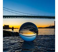 Boule de cristal avec support K9 - 100 mm - En verre transparent - Pour la méditation, la décoration, la photographie