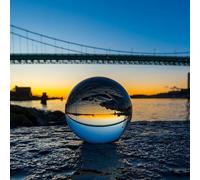 Boule de cristal avec support K9 - 120 mm - En verre transparent - Pour la méditation, la décoration, la photographie