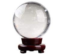 boule de cristal, avec support - Sphère de quartz blanc fondant naturel for la(Diameter 50mm)