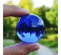 Boule De Cristal Bleu Feng shui Boule De Verre Magique Sphère Figurines Miniatures Ornements Pour Cadeaux Accessoires De Décoration De La Maison-Bleu Sans Base_4 CM