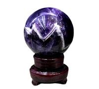 boule de cristal, Boule de cristal d'améthyste rêve for Divination/équilibre des chakras/Yoga/décoration FengShui bureau à domicile/cadeau méditation(Diameter 2.8")
