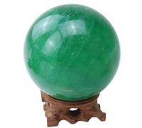 boule de cristal, Boule de cristal fluorite verte naturelle avec support, Sculpture, méditation, sorcellerie, Divination, Feng Shui(Diameter 30mm)