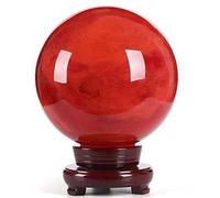 boule de cristal, Boule de cristal rouge avec support - Sphère for méditation Feng Shui Divination, décoration la maison, cadeau(7.9in(20cm))