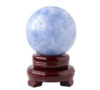boule de cristal, Célestite bleue avec support - for la décoration intérieure de diseuse bonne aventure sorcellerie(40~45mm)