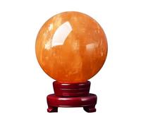 Boule de Cristal Citrine, avec Support Reiki Cristal Sorcière Pierre Précieuse Diseuse Bonne Aventure Boule, Méditation Feng Shui Protection Wicca Décoration(5cm)