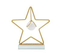 Boule de Cristal Clair avec Ornements de Support en Or - Sculptures en Métal Artisanales - Art du Fer - Bibliothèque de Bureau à Domicile - Décoration de Chambre à Coucher - Salon (Pentagramme)