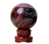 Boule de cristal d'agate colorée - Sphère de cristal de guérison spirituelle pour l'équilibrage des chakras, la méditation, la décoration du bureau à domicile, les cadeaux d'anniversaire,70~80mm