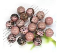 Boule de Cristal de 16 mm, sphère décorative pour la Maison, Pierre précieuse de Poche, Quartz, améthyste, Perle Ronde, spécimen minéral, Rhodonite Rose et Noire, 20 pièces