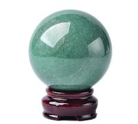 Boule de Cristal de Fluorite Verte Naturelle, Boule de Fluorite Verte avec Base, Ornements de Boule de Cristal Vert pour la Richesse, Boule Feng Shui, Cadeaux de Pendaison de crémaillère, 1,18 Pouces