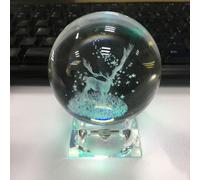 Boule De Cristal En Forme De Cerf, Petits Objets Décoratifs Pour La Chambre À Coucher Et Le Salon, Boule De Verre À Quartz, Pendule En Cristal