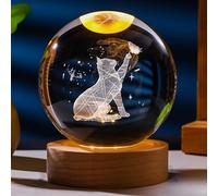 Boule de Cristal en Forme de Chat 3D - Figurines en Verre et décoration pour Chambre, Anniversaire ou Souvenir