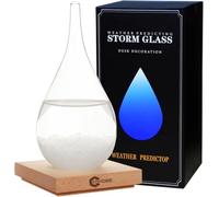 Boule de cristal en forme de goutte d'eau en verre tempête, décoration de Noël, station météo en verre tempête, station météo tendance, créative, bureau et décoration d'intérieur (petite taille)