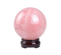 Boule de Cristal Feng Shui/Boule de Photographie, Boule de Cristal en Pierre Brute Naturelle Pure, Boule de Verre en Cristal craquelé Rose, Boule Porte-Bonheur de Bureau, décoration Cadeau pour