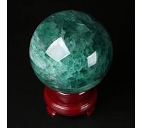 Boule de Cristal Feng Shui/Boule de Photographie Boule de Cristal Vert Naturel Boule de Fluorite Aide au Transfert de santé décoration de la Maison pour la décoration de la Photographie (12 cm)