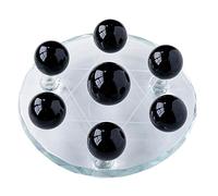 Boule de cristal Feng Shui en obsidienne à sept étoiles, décoration d'intérieur, articles d'ameublement, pierre, châssis, pierre précieuse de 10 cm