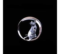 Boule de cristal gravée en 3D en forme de rat du zodiaque - Sphère en verre Feng Shui avec base dorée, figurine d'animal de collection de 80 mm, cadeau unique pour les amateurs d'astrologie