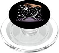 Boule de Cristal Mystique avec Anneaux Violets et Roses PopSockets PopGrip pour MagSafe