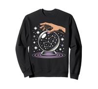 Boule de Cristal Mystique avec Anneaux Violets et Roses Sweatshirt