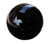 Boule de cristal naturel, Boule de cristal d'obsidienne Feng Shui avec support en bois rotatif et sac noir, plusieurs tailles(180mm)