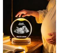 Boule de Cristal Personnalisée avec Photo Gravure Texte Nom 3D Ultrasons Image Memory Sphere Personnalisé Cadeau pour Noël Anniversaire Fiançailles (Boule de Cristal à ultrasons Personnalisable)