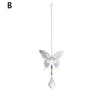 Boule De Cristal Prisme Arc-En-Ciel, Attrape-Soleil Suspendu, Décor Pendentif Papillon, Ornements De Mariage, Accessoires De Rideau De Perles