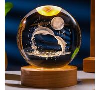 Boule de cristal sacrée créative, rechargeable, décoration 3D, boule de cristal K9, Vierge Marie gravée à l'intérieur, décoration d'intérieur (D)