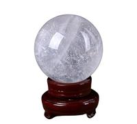 Boule de Cristal, Sphère de Cristal Quartz Clair avec Support Boule Vrais Cristaux, décor Petite