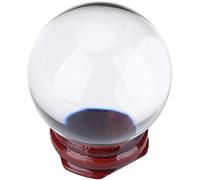 Boule de Cristal Transparente 50 mm avec Support en Bois, Sphère en Quartz Artificiel pour Décoration Maison, Photographie, Méditation, avec Coffret Cadeau