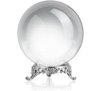 Boule de cristal transparente 80 mm avec support pour divination diseuse de | Boule de cristal pour magie, boule décorative de 7,9 cm pour photographie de Lensball, Feng Shui
