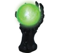 Boule de cristal Voodoo Décoration Halloween Atmosphère mystique Accessoire effrayant Motif main Décoration fantaisie Pour Fête à thème Salon Table à manger, Couleur : Noir / Vert