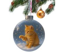Boule De Décoration De Noël Chatons,Décoration Saisonnière Mignonne d'animal - Pendentif d'arbre De Noël Boule Chat - pour Hiver Maison Salon Famille Voiture Rétroviseur Mur Manteau École